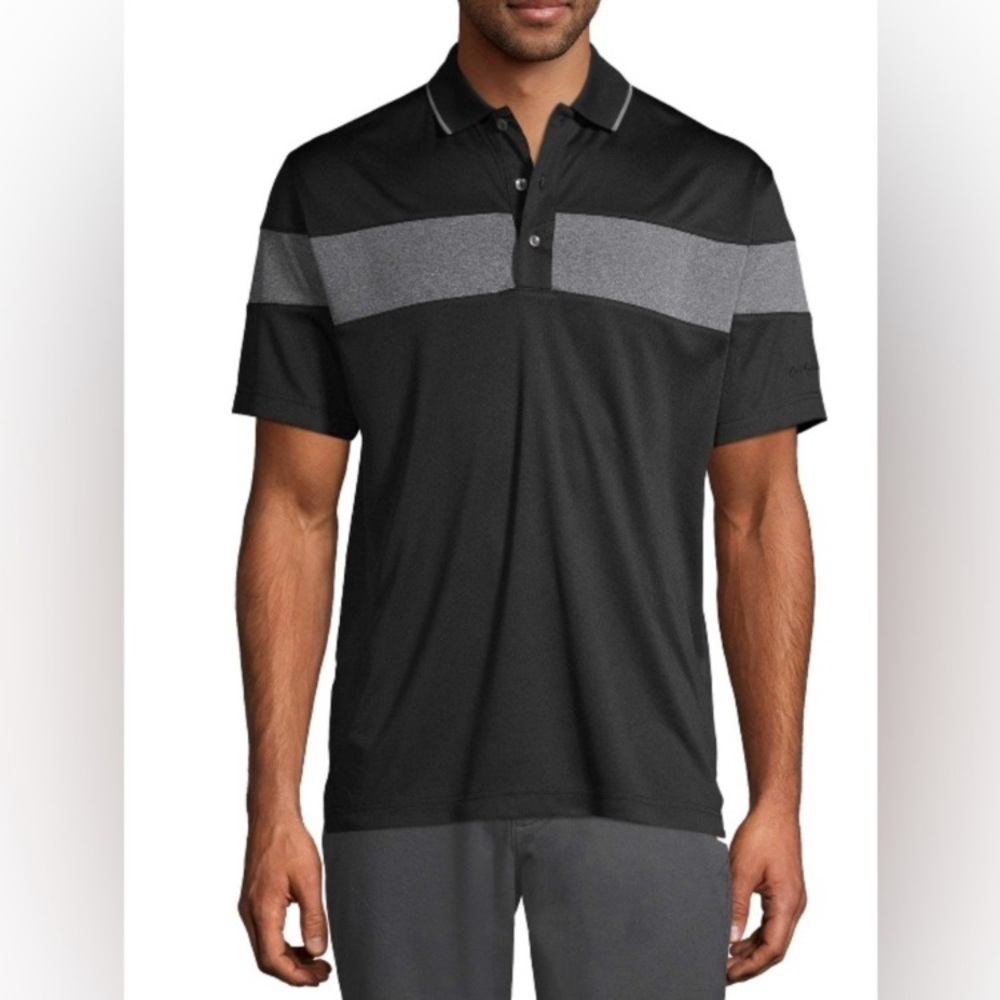 Men's Ben Hogan Performance Black and Gray Polo Shirt, size medium, Golf Office